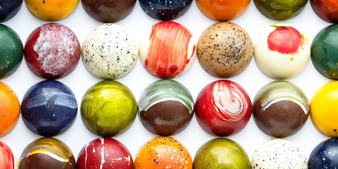 Une large game de chocolat